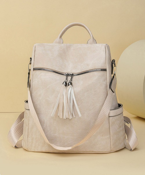 Miniministore(ミニミニストア)の「大容量リュック PUレザーリュックサック(バックパック/リュック・レディース・ブルーグリーン/ブラウン/ベージュ/チャコールグレー・FREE)」の7枚目の写真