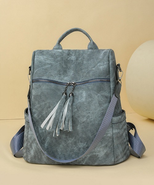 Miniministore(ミニミニストア)の「大容量リュック PUレザーリュックサック(バックパック/リュック・レディース・ブルーグリーン/ブラウン/ベージュ/チャコールグレー・FREE)」の11枚目の写真
