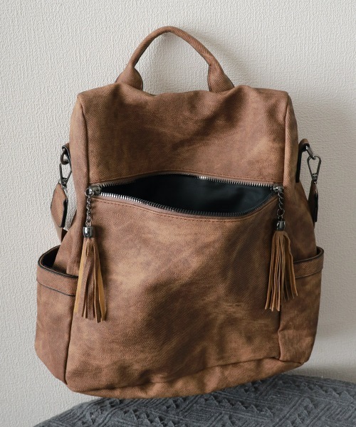 Miniministore(ミニミニストア)の「大容量リュック PUレザーリュックサック(バックパック/リュック・レディース・ブルーグリーン/ブラウン/ベージュ/チャコールグレー・FREE)」の21枚目の写真