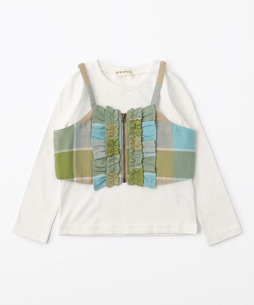 BRANSHES(ブランシェス)の「【おそろい】レトロチェック柄ビスチェトップスセット(その他トップス・キッズ・オレンジ/ライトグリーン・100/150/140/110/130/120)」の11枚目の写真