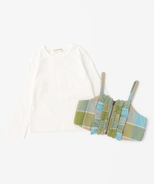 BRANSHES(ブランシェス)の「【おそろい】レトロチェック柄ビスチェトップスセット(その他トップス・キッズ・オレンジ/ライトグリーン・100/150/140/110/130/120)」の18枚目の写真
