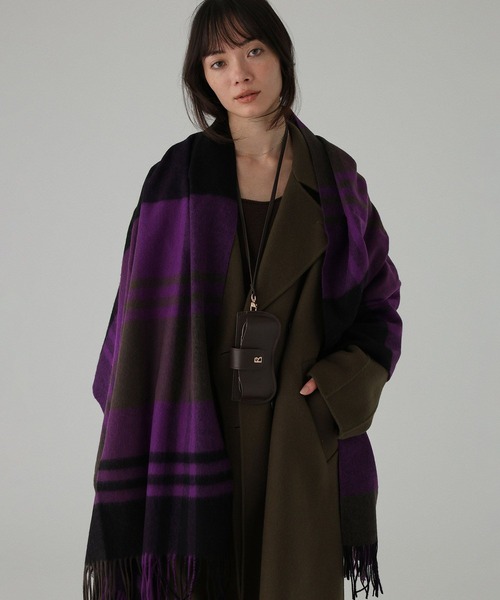 TWEED MILL（ツイードミル）の「【TWEEDMILL】Kneerugストール（ストール/ショール・レディース・オレンジ/ブルー/パープル・フリー）」の3枚目の写真