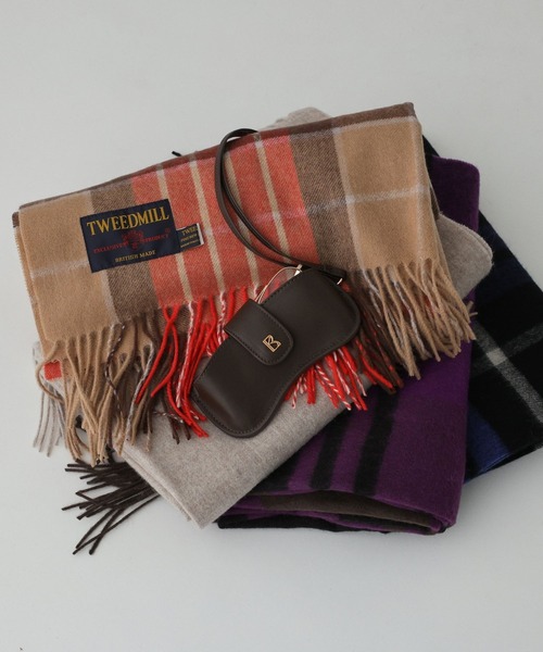 TWEED MILL（ツイードミル）の「【TWEEDMILL】Kneerugストール（ストール/ショール・レディース・オレンジ/ブルー/パープル・フリー）」の9枚目の写真