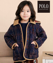 SLAP SLIP（スラップスリップ）の「【POLO BCS(ポロ・ビーシーエス)×SLAP SLIP】フード付きキルトアウター(80~130cm)（ブルゾン）」