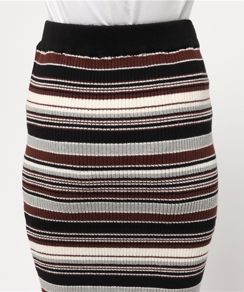 SLY（スライ）の「MIX BORDER タイトM/SK（スカート・レディース・ブラック/レッド・2/1）」の7枚目の写真