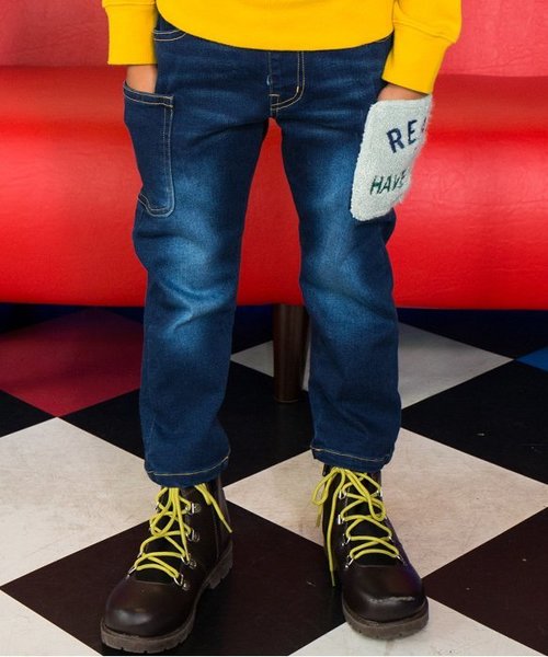 BREEZE（ブリーズ）の「ネット限定 サガラカーゴポケットパンツ（その他パンツ・キッズ・カーキ/インディゴブルー/マスタード・95/90/100/120/110/130/140/80）」の2枚目の写真