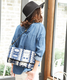 Luz Llena (NEY) | [2WAY]オルテガ柄・クラッチショルダーバッグ(クラッチバッグ)