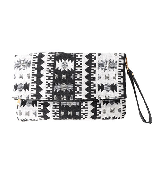 Luz Llena (NEY)（ラズレナニー）の「[2WAY]オルテガ柄・クラッチショルダーバッグ（クラッチバッグ・レディース・ブルー/ブラック・ﾌﾘ-）」の5枚目の写真