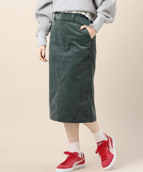 BEAUTY&YOUTH UNITED ARROWS（ビューティーアンドユースユナイテッドアローズ）の「BY コーデュロイベルトタイトスカート◆（スカート・レディース・ネイビー/ブラウン/オフホワイト/ダークグリーン/ライトグレー・SMALL/MEDIUM）」の4枚目の写真
