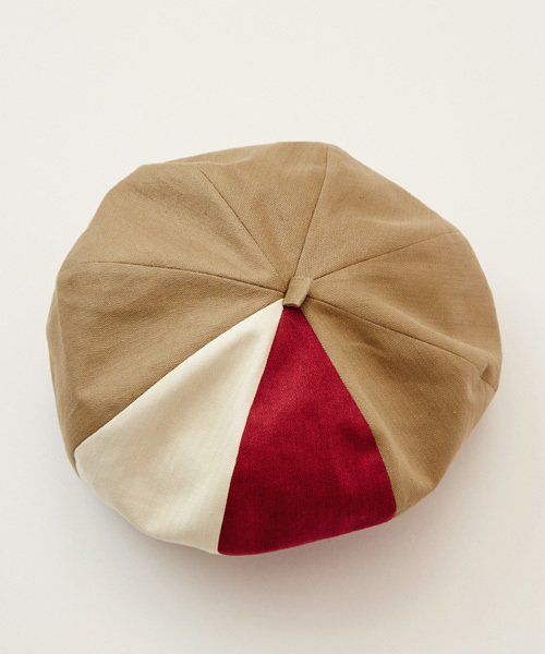 チャイハネ（チャイハネ）の「【チャイハネ】パッチワークベレー帽（ハンチング/ベレー帽・レディース・カーキ/ベージュ/ネイビー・FREE）」の5枚目の写真