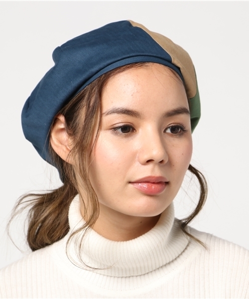 チャイハネ（チャイハネ）の「【チャイハネ】パッチワークベレー帽（ハンチング/ベレー帽・レディース・カーキ/ベージュ/ネイビー・FREE）」の3枚目の写真