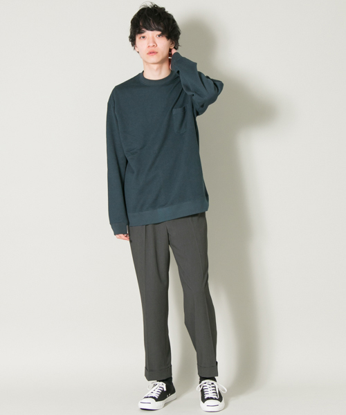 URBAN RESEARCH（アーバンリサーチ）の「UR T/Rギャバワンタックワイドパンツ（その他パンツ・メンズ・グレー/チャコールグレー/ブラック・LARGE/MEDIUM）」の8枚目の写真