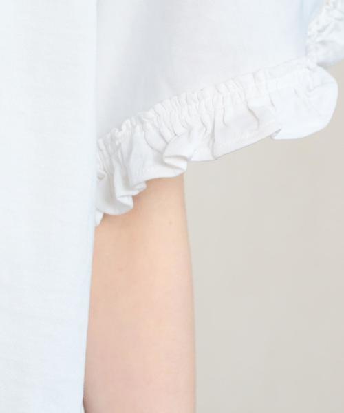 coen（コーエン）の「フリルボートネックカットソー（Tシャツ/カットソー・レディース・オリーブ/ホワイト・FREE）」の6枚目の写真