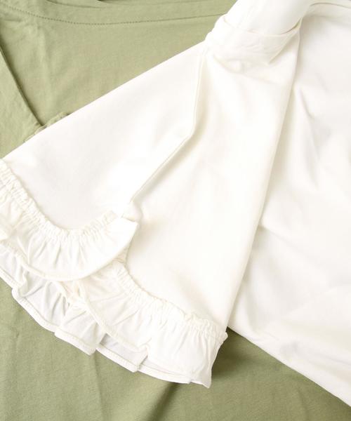 coen（コーエン）の「フリルボートネックカットソー（Tシャツ/カットソー・レディース・オリーブ/ホワイト・FREE）」の7枚目の写真
