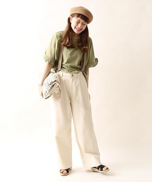 coen（コーエン）の「フリルボートネックカットソー（Tシャツ/カットソー・レディース・オリーブ/ホワイト・FREE）」の18枚目の写真