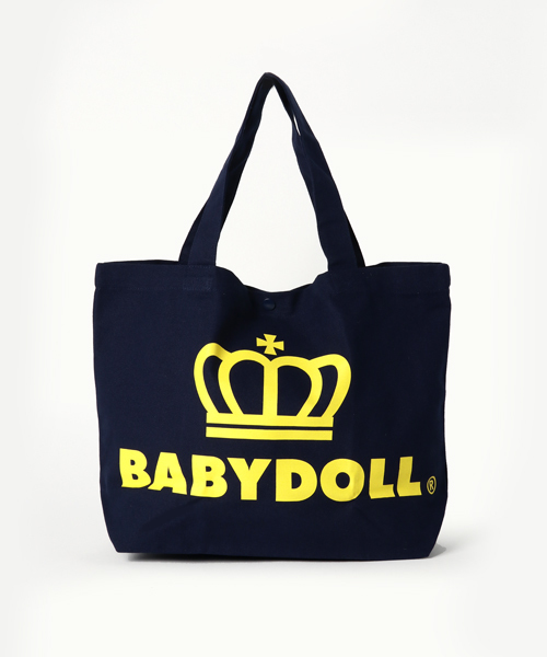 BABYDOLL(ベビードール)の「通販限定★レッスンバッグにも使える♪王冠ロゴトートバッグ/Mサイズ横型7311(トートバッグ)」|ネイビー