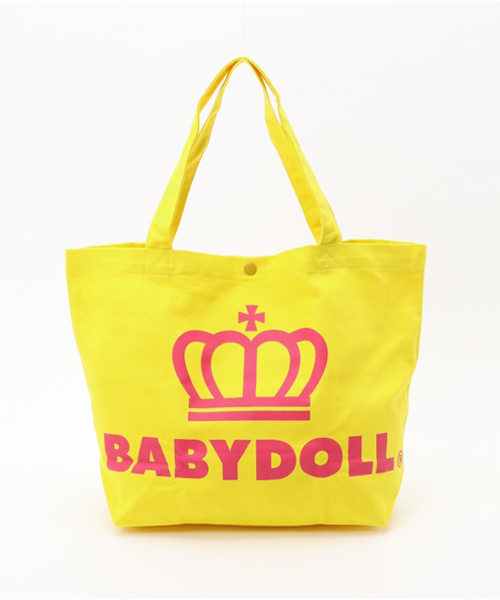 BABYDOLL(ベビードール)の「通販限定★レッスンバッグにも使える♪王冠ロゴトートバッグ/Mサイズ横型7311(トートバッグ)」|イエロー