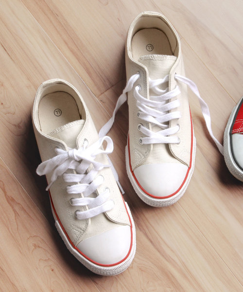 KOBE LETTUCE（コウベレタス）の「ローカットキャンバススニーカー/レディース/シューズ/靴/神戸レタス[I1330]（スニーカー・レディース・レッド/ネイビー/アイボリー/ブラック/ホワイト/ベージュ/グレー・M/S/L/LL/XS/3L）」の4枚目の写真