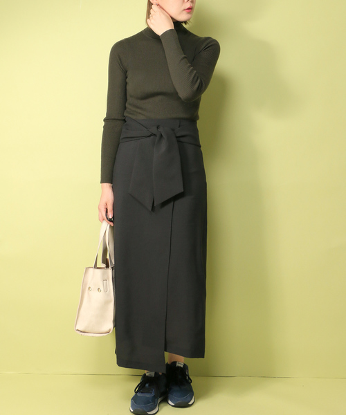 notch.（ノッチ）の「ラップ風スカート         （スカート・レディース・グレー/ブラック/グリーン/マスタード・M）」の20枚目の写真