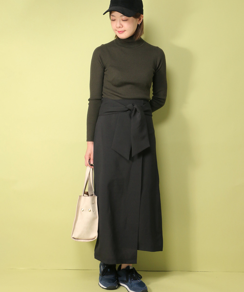 notch.（ノッチ）の「ラップ風スカート         （スカート・レディース・グレー/ブラック/グリーン/マスタード・M）」の21枚目の写真