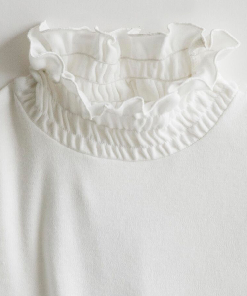 Catherine Cottage（キャサリンコテージ）の「ボウタイ付シャーリングプルオーバー（シャツ/ブラウス・キッズ・ホワイト/ブラック・130/110/150/120/160/140）」の4枚目の写真