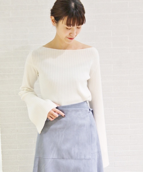 plage(プラージュ)の「WOOL RIB ミドル丈プルオーバー◆(ニット/セーター・レディース・ホワイト/ブラック/ブラウン/その他4・FREE)」の2枚目の写真