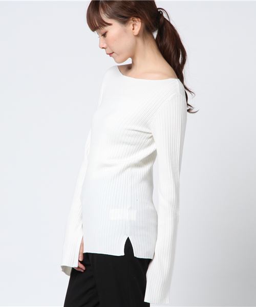 plage(プラージュ)の「WOOL RIB ミドル丈プルオーバー◆(ニット/セーター・レディース・ホワイト/ブラック/ブラウン/その他4・FREE)」の5枚目の写真