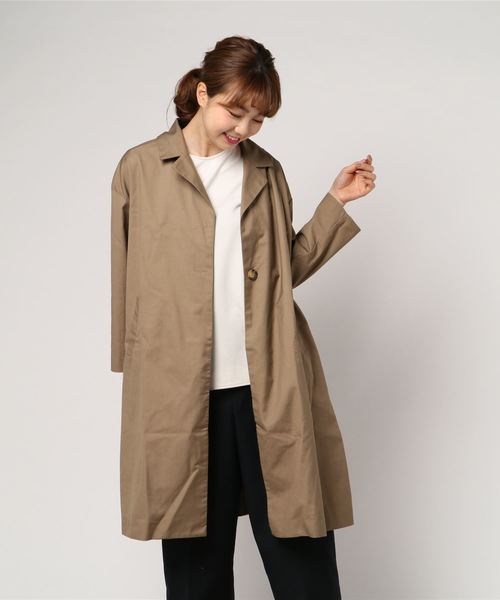 koe（コエ）の「シングルチェスターコート（ダウンジャケット/コート・レディース・ベージュ/ネイビー・M/L/S）」の8枚目の写真