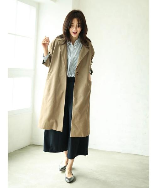 koe（コエ）の「シングルチェスターコート（ダウンジャケット/コート・レディース・ベージュ/ネイビー・M/L/S）」の4枚目の写真