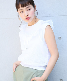 LOWRYS FARM | カットワークキャミ　793075(シャツ/ブラウス)