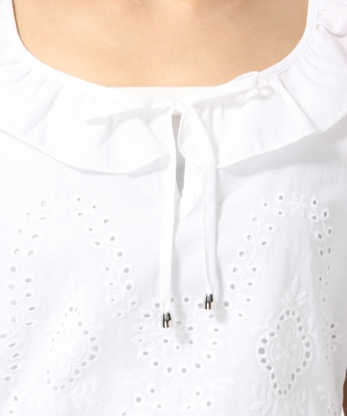 LOWRYS FARM（ローリーズファーム）の「カットワークキャミ　793075（シャツ/ブラウス・レディース・オフホワイト/イエロー/ブラック・LARGE/MEDIUM）」の7枚目の写真