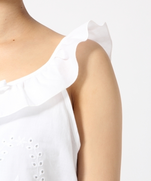 LOWRYS FARM（ローリーズファーム）の「カットワークキャミ　793075（シャツ/ブラウス・レディース・オフホワイト/イエロー/ブラック・LARGE/MEDIUM）」の8枚目の写真