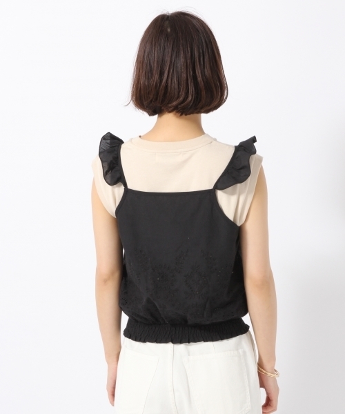 LOWRYS FARM（ローリーズファーム）の「カットワークキャミ　793075（シャツ/ブラウス・レディース・オフホワイト/イエロー/ブラック・LARGE/MEDIUM）」の13枚目の写真