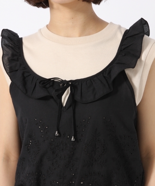 LOWRYS FARM（ローリーズファーム）の「カットワークキャミ　793075（シャツ/ブラウス・レディース・オフホワイト/イエロー/ブラック・LARGE/MEDIUM）」の14枚目の写真