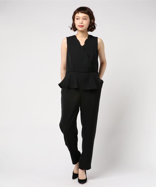 N.(N. Natural Beauty Basic)(エヌエヌナチュラルビューティーベーシック)の「スカラップサロペット / フォーマル / 結婚式 / 二次会(サロペット/オーバーオール・レディース・ブラック/ネイビー・MEDIUM)」の5枚目の写真