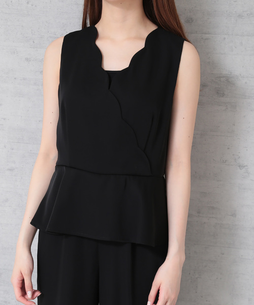 N.(N. Natural Beauty Basic)(エヌエヌナチュラルビューティーベーシック)の「スカラップサロペット / フォーマル / 結婚式 / 二次会(サロペット/オーバーオール・レディース・ブラック/ネイビー・MEDIUM)」の11枚目の写真