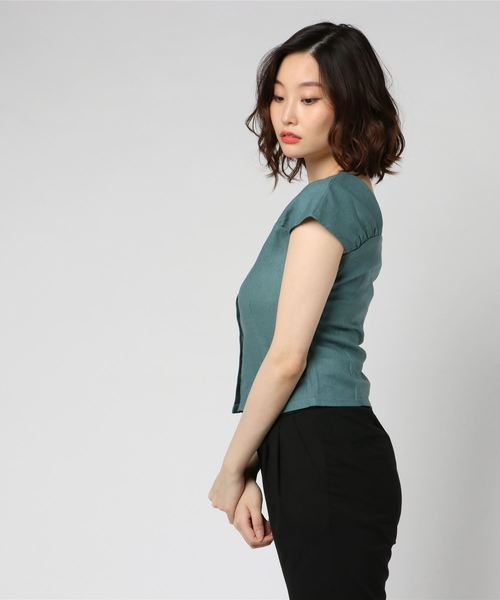 archives（アルシーヴ）の「綿麻ギャザースリーブブラウス（シャツ/ブラウス・レディース・ブラウン/ベージュ/ブルー/ブラック/ダークブラウン・MEDIUM）」の6枚目の写真