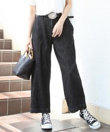coen | USAデニム切り替えセミワイドデニムパンツ(デニムパンツ)