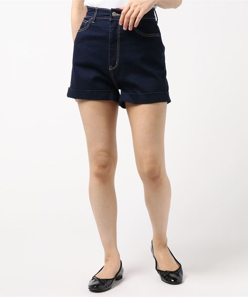 WEGO（ウィゴー）の「WEGO/デイリーハイウエストショーツ（デニムパンツ・レディース・ダークインディゴブルー/インディゴブルー/ライトインディゴブルー・SMALL/MEDIUM/LARGE）」の18枚目の写真