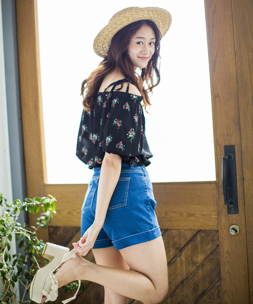 WEGO（ウィゴー）の「WEGO/デイリーハイウエストショーツ（デニムパンツ・レディース・ダークインディゴブルー/インディゴブルー/ライトインディゴブルー・SMALL/MEDIUM/LARGE）」の22枚目の写真