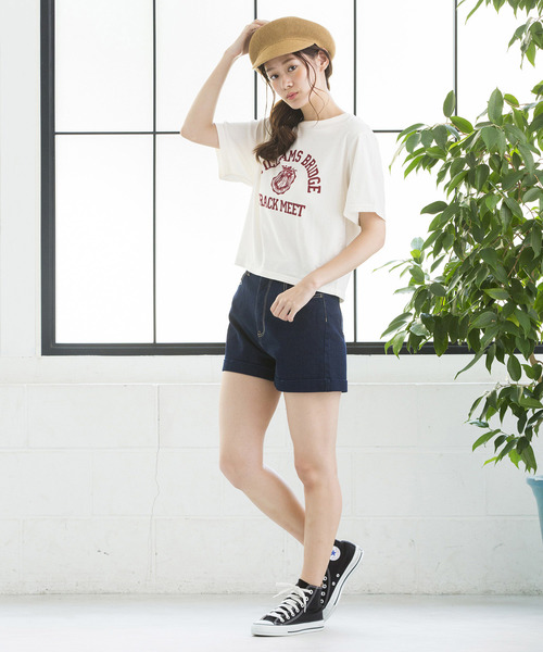 WEGO（ウィゴー）の「WEGO/デイリーハイウエストショーツ（デニムパンツ・レディース・ダークインディゴブルー/インディゴブルー/ライトインディゴブルー・SMALL/MEDIUM/LARGE）」の10枚目の写真