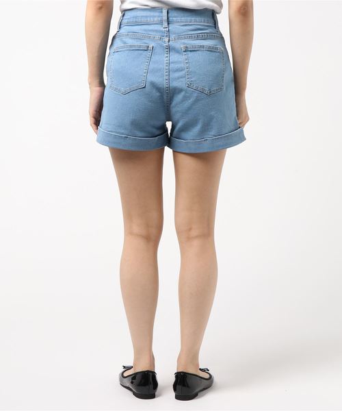 WEGO（ウィゴー）の「WEGO/デイリーハイウエストショーツ（デニムパンツ・レディース・ダークインディゴブルー/インディゴブルー/ライトインディゴブルー・SMALL/MEDIUM/LARGE）」の5枚目の写真