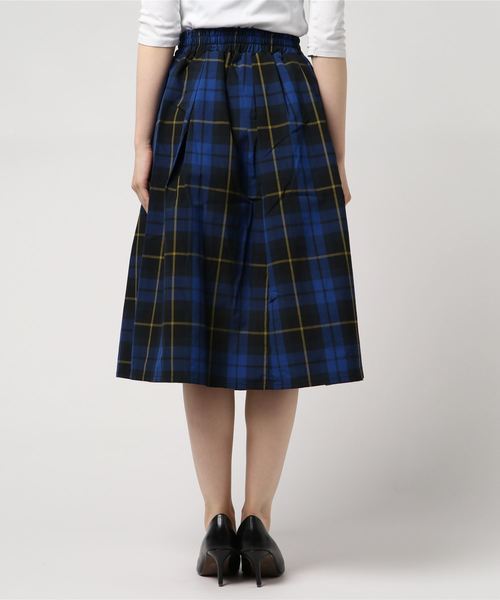 KOBE LETTUCE（コウベレタス）の「マドラスチェックミディアム丈フレアスカート＊ボトムス/レディース[M2192]神戸レタス（スカート・レディース・ブルー系その他/パープル系その他/ブラック系その他・FREE）」の5枚目の写真