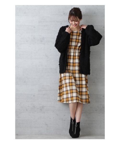 NATURAL BEAUTY BASIC（ナチュラルビューティーベーシック）の「【雑誌掲載】ループニットカーデ（カーディガン/ボレロ・レディース・ブラック/グリーン/キャメル・MEDIUM）」の6枚目の写真