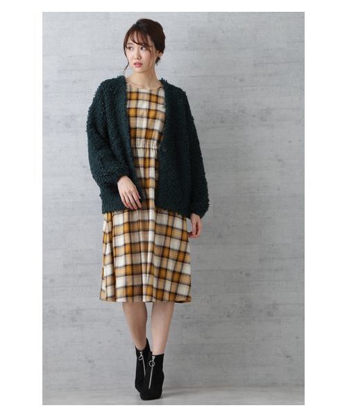 NATURAL BEAUTY BASIC（ナチュラルビューティーベーシック）の「【雑誌掲載】ループニットカーデ（カーディガン/ボレロ・レディース・ブラック/グリーン/キャメル・MEDIUM）」の11枚目の写真