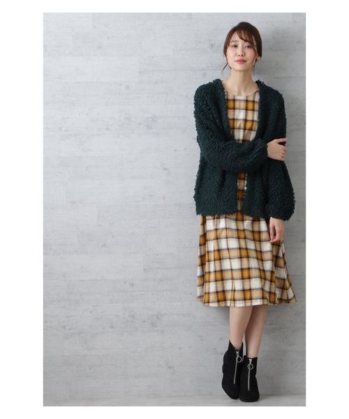 NATURAL BEAUTY BASIC（ナチュラルビューティーベーシック）の「【雑誌掲載】ループニットカーデ（カーディガン/ボレロ・レディース・ブラック/グリーン/キャメル・MEDIUM）」の12枚目の写真