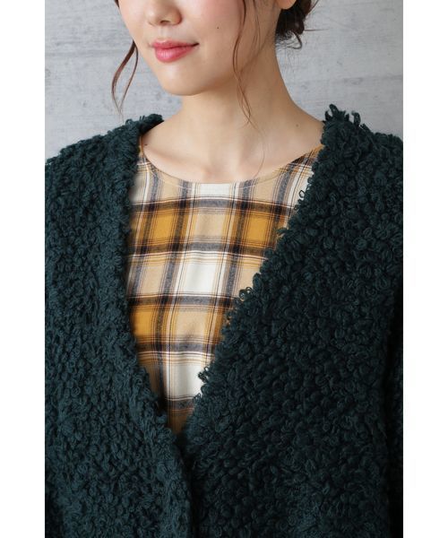 NATURAL BEAUTY BASIC（ナチュラルビューティーベーシック）の「【雑誌掲載】ループニットカーデ（カーディガン/ボレロ・レディース・ブラック/グリーン/キャメル・MEDIUM）」の16枚目の写真