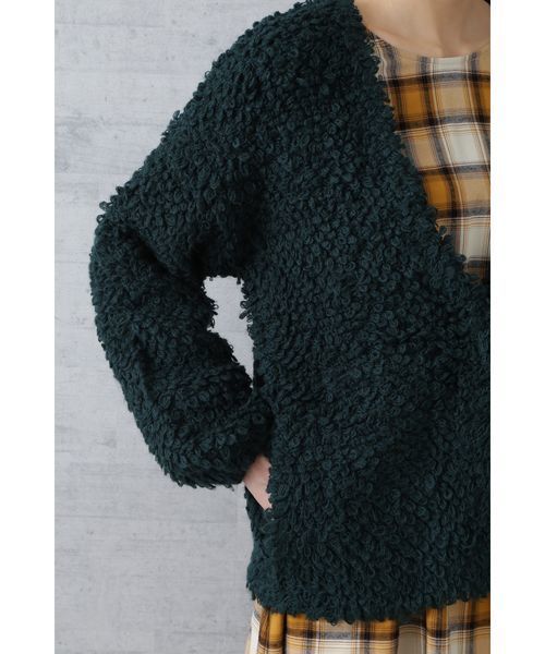 NATURAL BEAUTY BASIC（ナチュラルビューティーベーシック）の「【雑誌掲載】ループニットカーデ（カーディガン/ボレロ・レディース・ブラック/グリーン/キャメル・MEDIUM）」の17枚目の写真