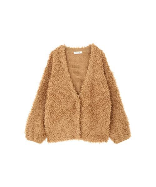 NATURAL BEAUTY BASIC（ナチュラルビューティーベーシック）の「【雑誌掲載】ループニットカーデ（カーディガン/ボレロ・レディース・ブラック/グリーン/キャメル・MEDIUM）」の20枚目の写真