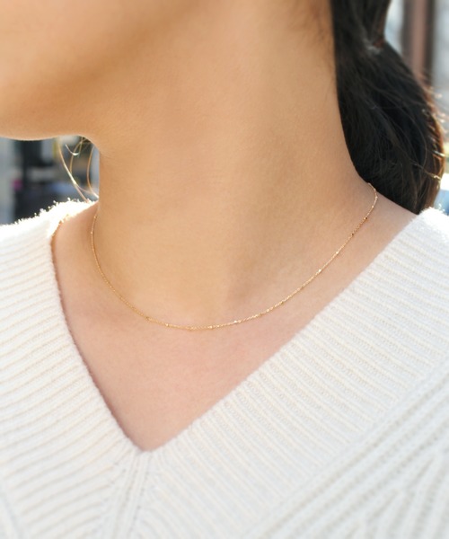 anq. チェーンネックレス　k10 イエローゴールド　アンク anq. ネックレス 「anq.」K10・ペタルチェーンネックレス チョーカー